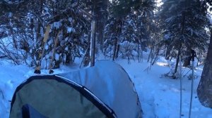 Самодельная зимняя палатка полубочка для одиночных походов