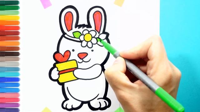Рисуем зайку | Как нарисовать зайца | Draw a Bunny. How to draw a Bunny. смотреть онлайн
