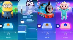 Minions & Blue Bingo &  Thomas Train EXE & Cocomelon|Tiles hop