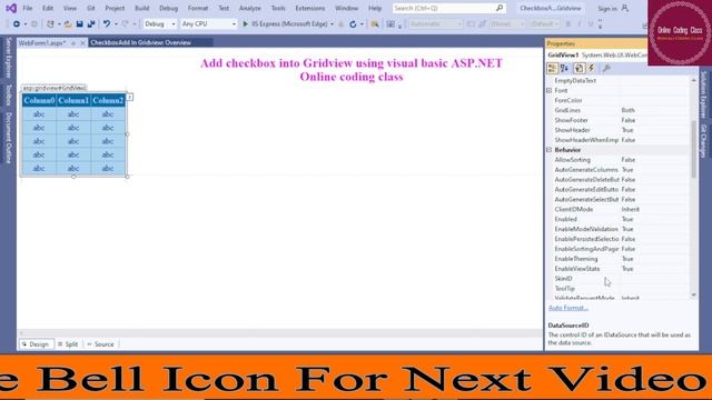 How to add checkbox in gridview using asp.net explain in hindi | online coding class