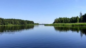 Прогулка на лодке по речке Сучок впадающей в реку Волгу. Тверская область, г.Конаково