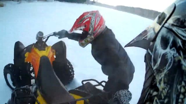 Чуть не улетели с квадроцилка ! Тест драйв квадроцикла vasabi 250. Kayo t2 250cc. #Зимниепокатушки.