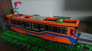 Lego коломенский трамвай УВЗ 71-407.01 + макет/Lego Kolomna tram 71-407.01 + diorama
