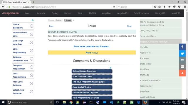 Is Enum Serializable in Java?
| javapedia.net смотреть онлайн