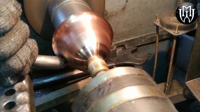 Придаю форму меди на токарном станке Ручная работа