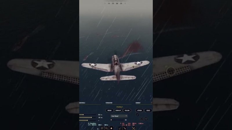 Американский самолет атакует японский корабль в War on the Sea #Shorts