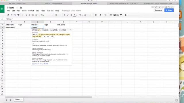 Organizing Clipart with Google Spreadsheets