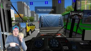 РАБОТАЮ ВОДИТЕЛЕМ АВТОБУСА - City Car Driving + РУЛЬ