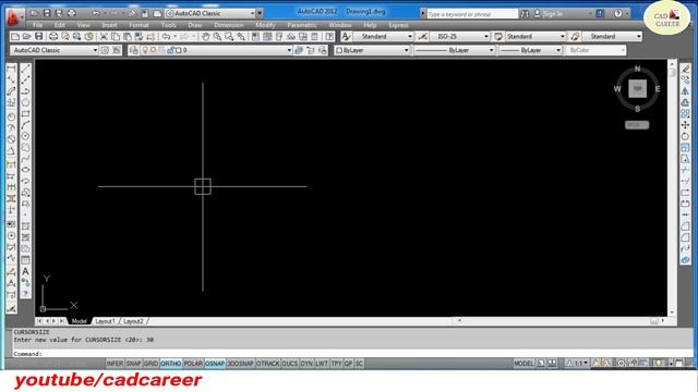 AutoCAD CROSSHAIR Tutorial | Change Crosshair size in autocad | AutoCAD system variable | CAD CAREE