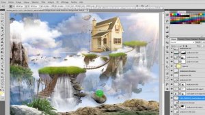 Way to Heaven - the floating lands - photoshop manipulation tutorial