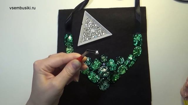 Как сделать модное колье со стразами мастер класс