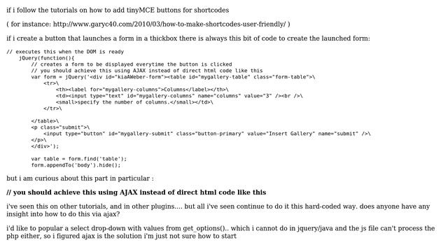 Wordpress: TinyMCE buttons that launch Ajax-generated forms смотреть онлайн
