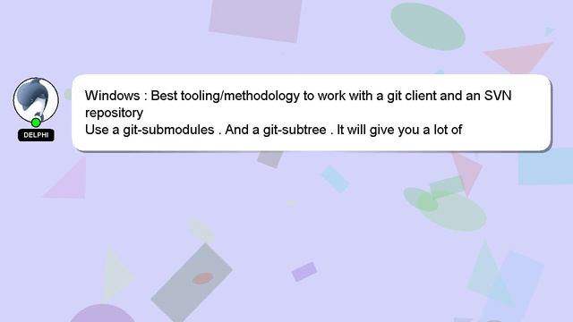 Windows : Best tooling/methodology to work with a git client and an SVN repository смотреть онлайн