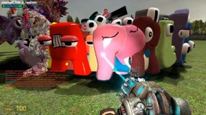 DESTROY ALL 3D ALPHABET LORE FAMILY IN GIANT BLENDER - Garry's Mod