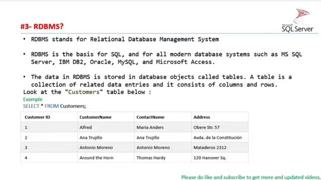SQL SERVER Tutorial | Part-1 |SQL Overview, Usage, RDBMS, Terminologies and Commands Types