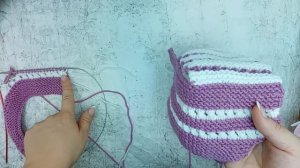 Домашние вязаные следки. Простая и очень красивая модель следков.