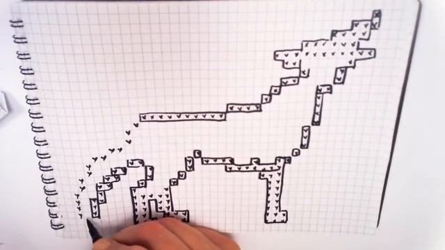 РИСУНКИ ПО КЛЕТОЧКАМ - ВОЛК -| Pixel Art - Простые рисунки животные смотреть онлайн