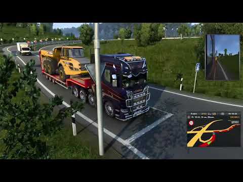 Euro Truck Simulator 2 - по дороге жуткая авария и Пожарный автомобиль