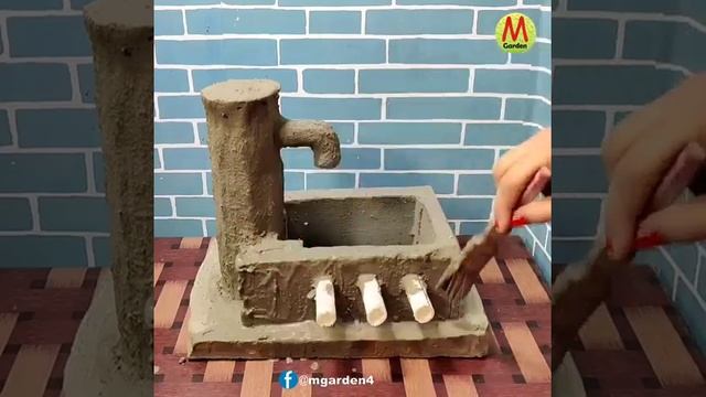 Удивительный очень красивый фонтан с водопадом, своими руками смотреть онлайн