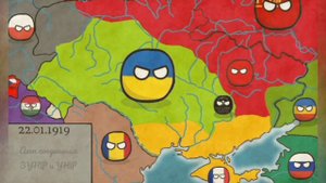 История УНР на карте (1918-1922) Countryballs