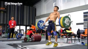 Lu Xiaojun 160kg / 352lbs Snatch Session 2018 World Championships Training Hall [4k]