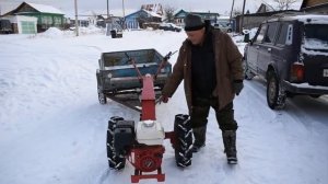 Мотоблок зимой по пухляку! Знакомство с владельцем мотоблока!!Самый честный отзыв о мотоблоке!!!