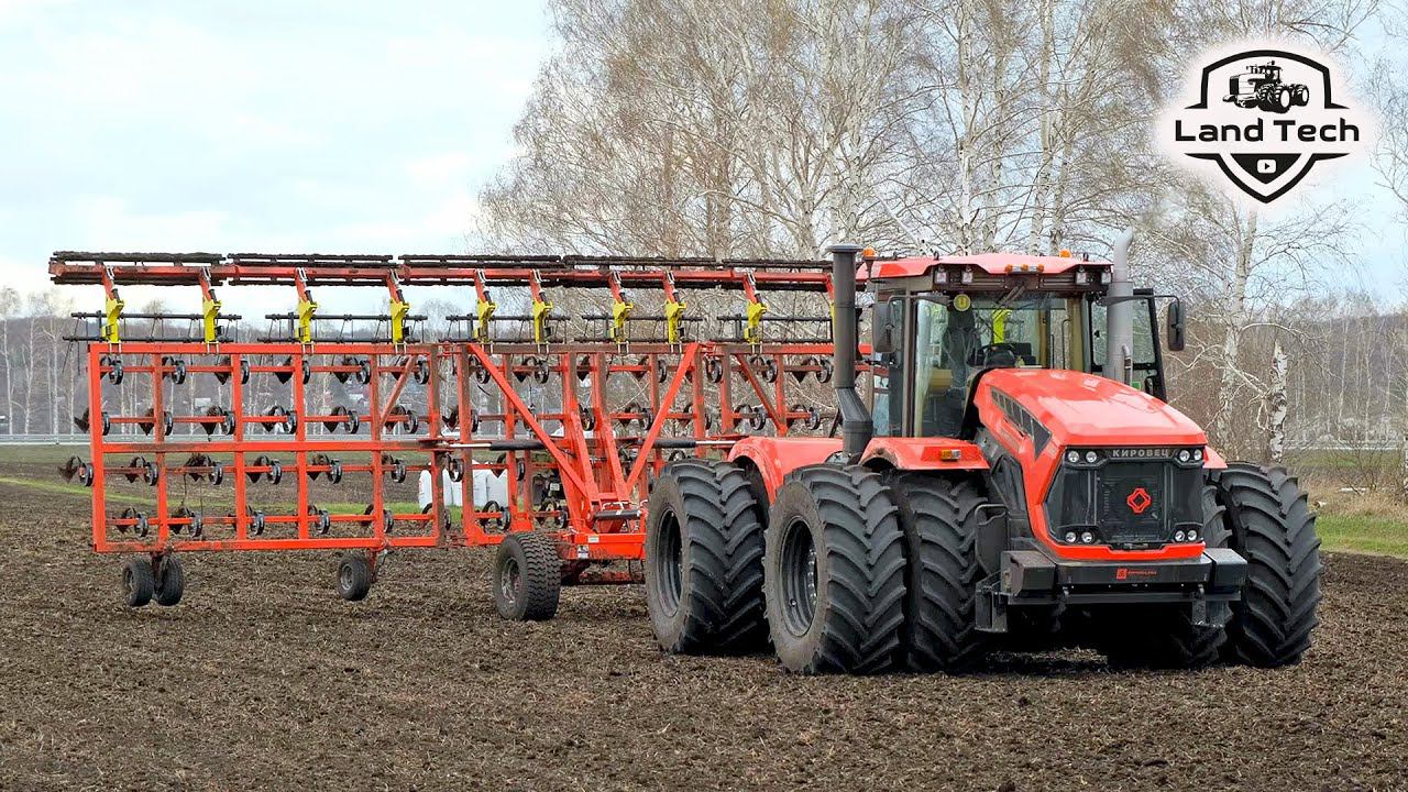 Новый трактор Кировец К-742М и 12-ти метровый Российский культиватор Tillermaster 12000!