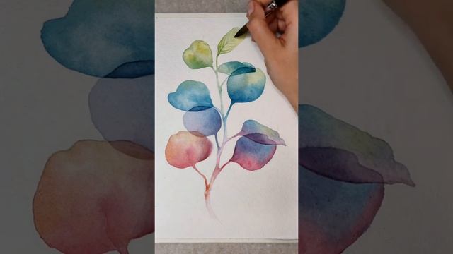 Как нарисовать листья акварелью  ~ Урок рисования ~ Watercolor lesson ~ Speedpaint