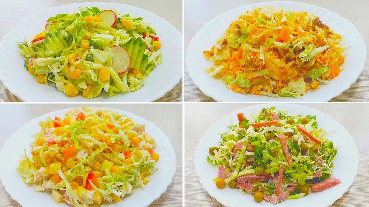 САЛАТЫ из свежей  КАПУСТЫ! Вкусные, Легкие, Летние рецепты на каждый день!