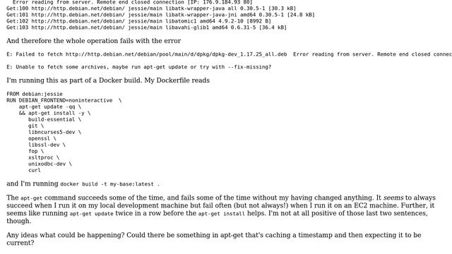 DevOps & SysAdmins: api-get "Error reading from server" under Docker смотреть онлайн