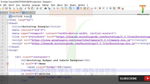 Bootstrap tutorial for beginners #14 Badge and Label in Bootstrap смотреть онлайн