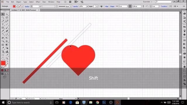 Heart Logo Icon Design In Adobe Illustrator CC смотреть онлайн