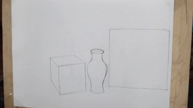 Рисование простым карандашом, построение( натюрморт с гипсовой фигурой) смотреть онлайн