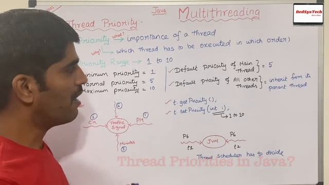 # 133 Java Thread Priority in Multithreading | Setting priority to Java's threads | Java |RedSysTec