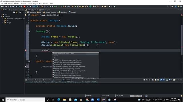 Java GUI Tutorial #57 - JDialog Class In Java GUI Swing