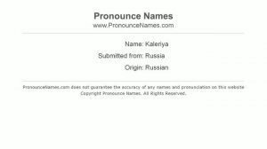 How to pronounce Kaleriya (Russian/Russia) - PronounceNames.com