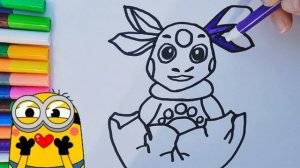 Лунтик. Как нарисовать Лунтика. Раскраска