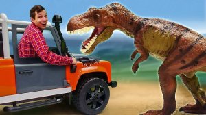 Collecta динозавры в автомастерской. Игрушки Коллекта проказничают? Веселые видео для мальчиков