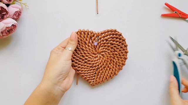 МК Сердце от Алены Морозенко / корневое плетение/ плетение из бумажной лозы