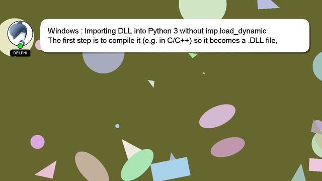 Windows : Importing DLL into Python 3 without imp.load_dynamic