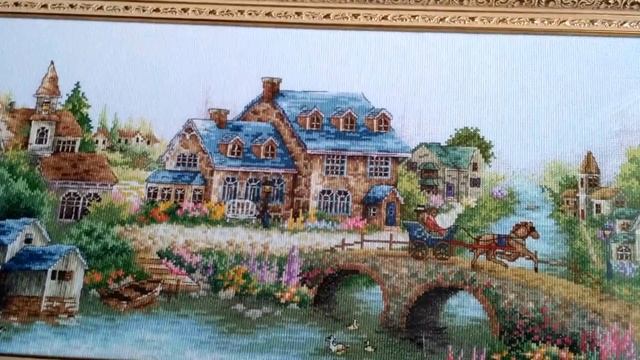 16. Зеленая деревенька от DOME (80302 A Green Village ) - моя вышивальная гордость :) смотреть онлайн