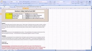 Excel 2007:  Salary Tool Spreadsheet (Free to download)