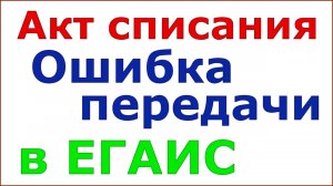 Кейс : Акт списания ЕГАИС имеет статус ошибка передачи в ЕГАИС. Решение проблемы.
