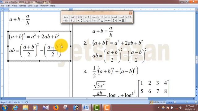 Ms Word Equation tutorial bangla | microsoft word bangla tutorial | part 06