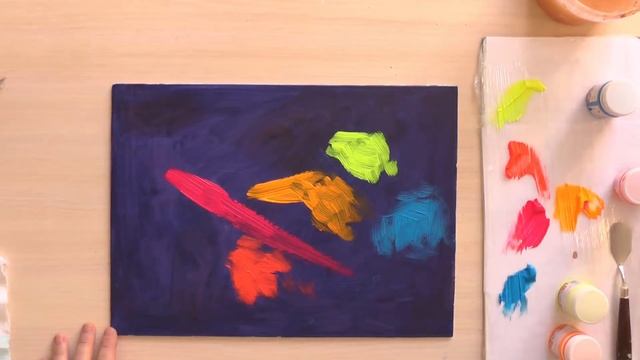 Флуоресцентные акриловые краски. Тест. смотреть онлайн