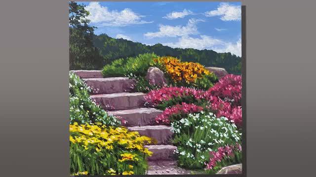 (30) How to Paint Garden of Flowers _ Acrylic Painting _ Correa Art