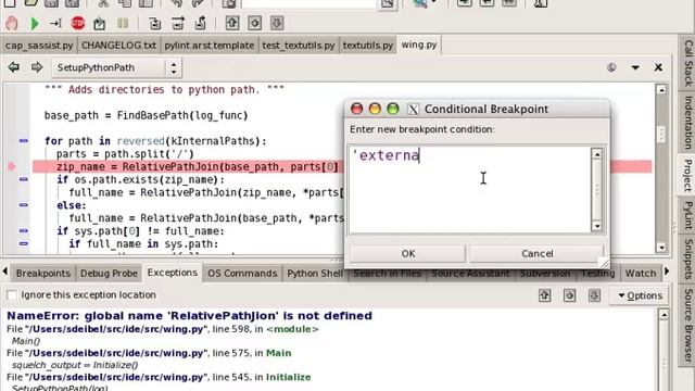 Exceptions and Setting Breakpoints in the Wing IDE Debugger смотреть онлайн