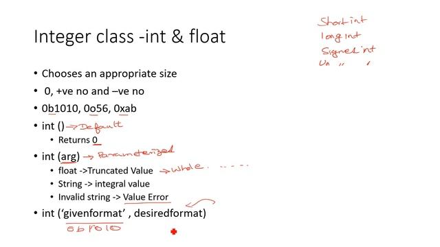 Python - Integer Class #integer #DefaultConstructor #ParameterizedConstructor #VariousFormats