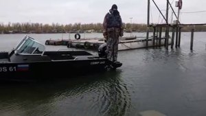Лодка из ПНД 4600, первый выход, обкатка мотора.