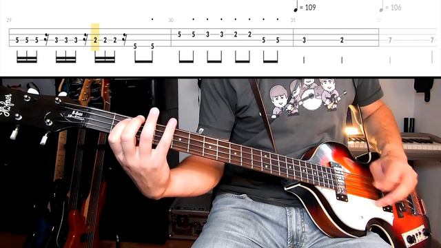 The Beatles - Lady Madonna /// BASS LINE [Play Along Tabs]